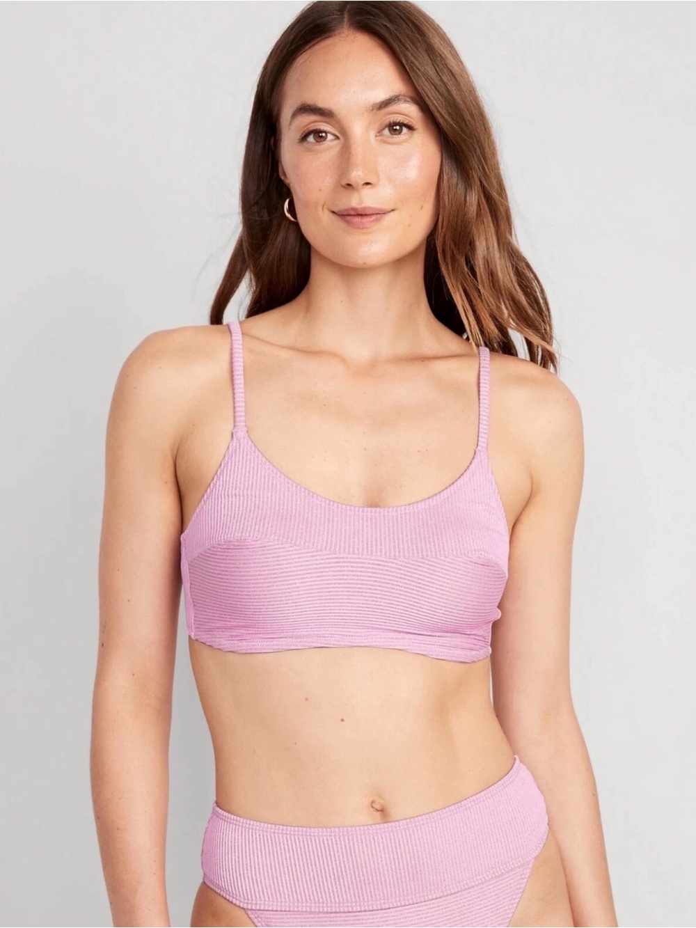 Old Navy Women’s Scoop-Neck Metallic Shine Bikini Swim Size Med